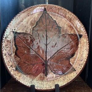 Smith Maple Leaf Redware Plate--OOAK